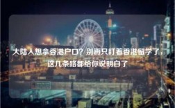 大陆人想拿香港户口？别再只盯着香港留学了，这几条路都给你说明白了