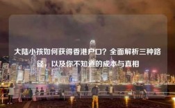 大陆小孩如何获得香港户口？全面解析三种路径，以及你不知道的成本与真相